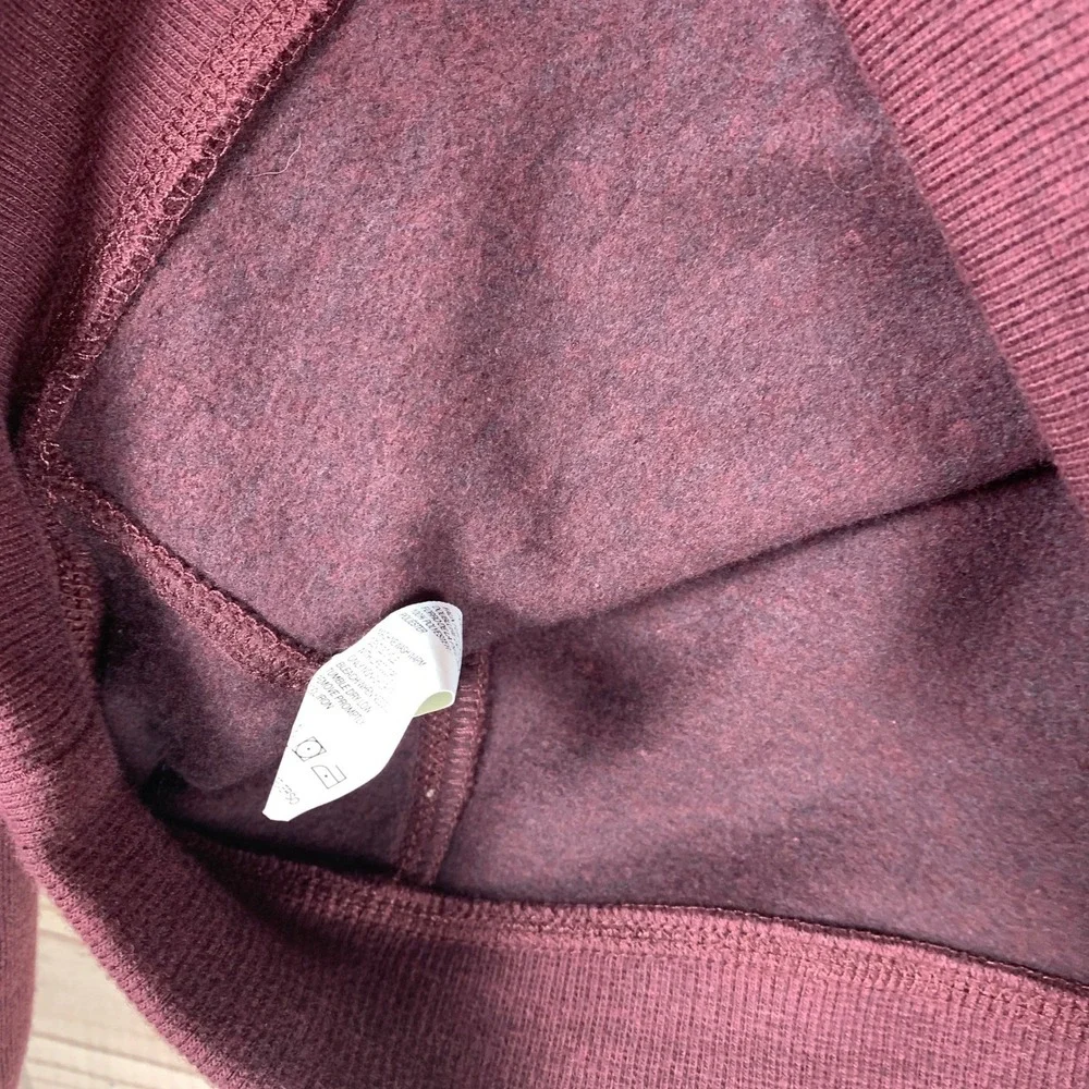Arrow Sweater Men Medium Henley Button Sherpa Collar Fleece Soft Pullover Maroon